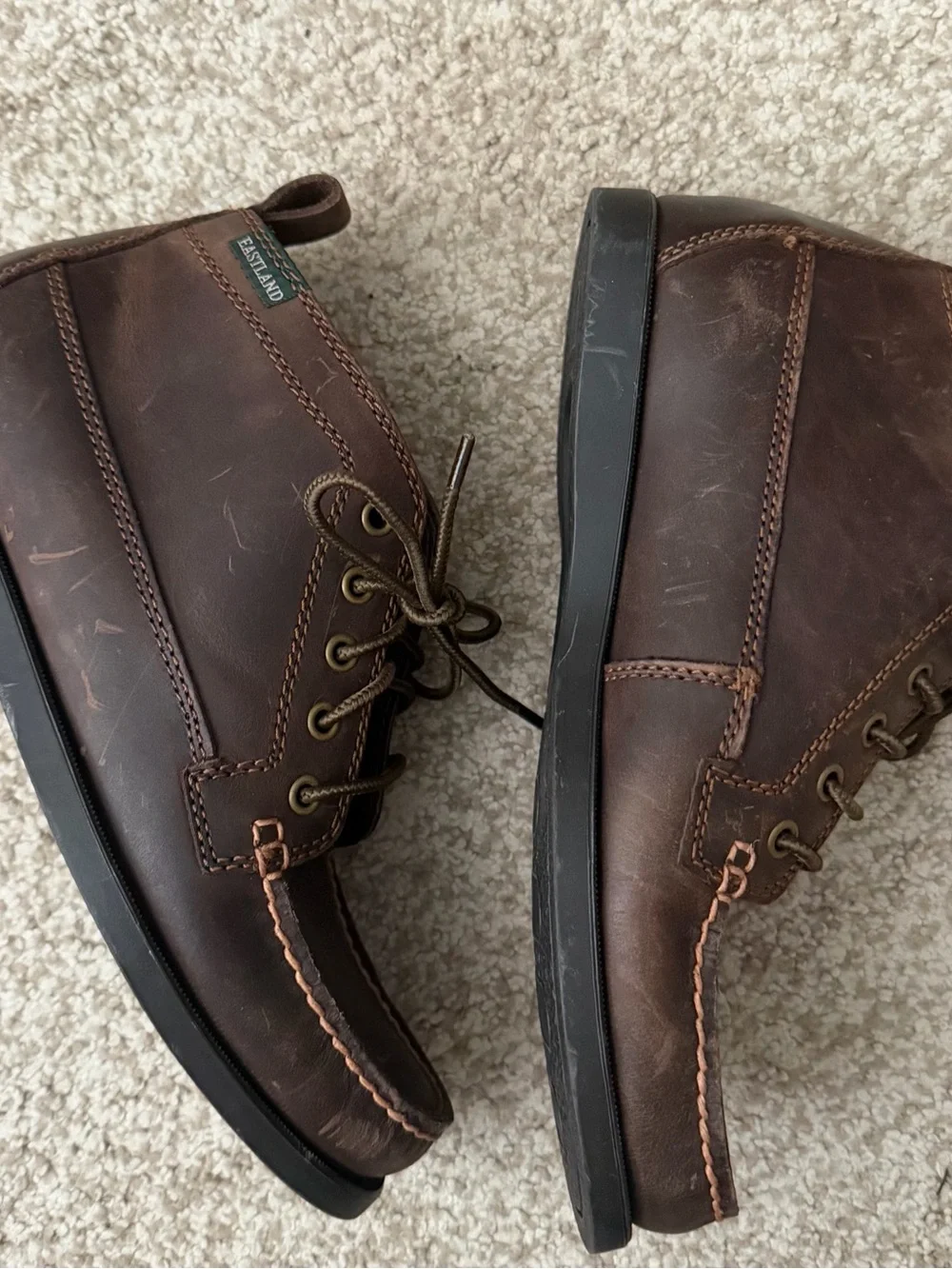 Eastland Brown Leather camp Chukka Moc Toe Lace-Up Boots